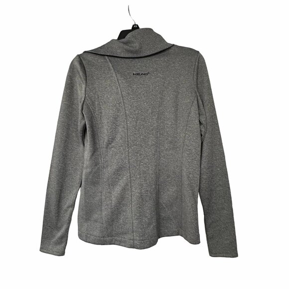 ⭐Size XS Women Jacket Head Long Sleeve Gray Two pocket athletic sport top tennis - Picture 2 of 7